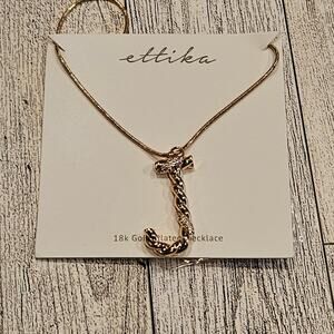 Ettika Women's 18K Gold-plated & Cubic Zirconia Initial J Pendant Necklace
